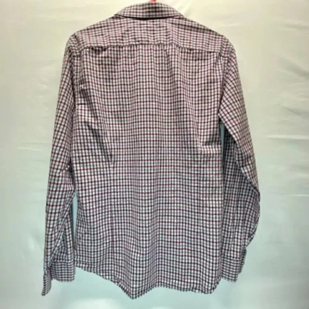 Banana Republic Soft Wash Slim Fit Button‎ Up Mini Grid Print Multicolor Medium